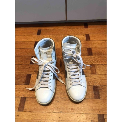 Pre-owned Saint Laurent Leather Trainers In White