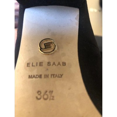Pre-owned Elie Saab Black Suede Heels