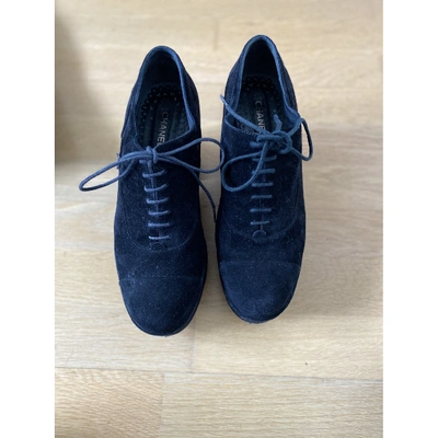 Pre-owned Chanel Lace Ups In Black