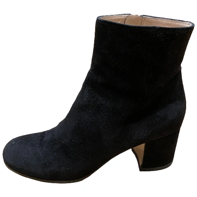 Pre-owned Gianvito Rossi Black Suede Ankle Boots
