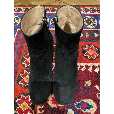 Pre-owned Gianvito Rossi Black Suede Ankle Boots