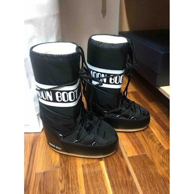 Pre-owned Moon Boot Black Cloth Boots