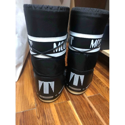 Pre-owned Moon Boot Black Cloth Boots