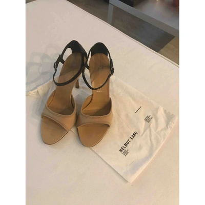 Pre-owned Helmut Lang Patent Leather Sandals In Beige
