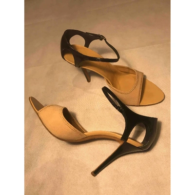 Pre-owned Helmut Lang Patent Leather Sandals In Beige
