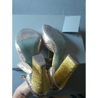 Pre-owned Paola D'arcano Leather Heels In Metallic