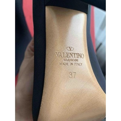 Pre-owned Valentino Garavani Vltn Black Ankle Boots