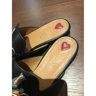 Pre-owned Gucci Princetown Black Leather Flats