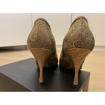 Pre-owned Dolce & Gabbana Cloth Heels In Beige