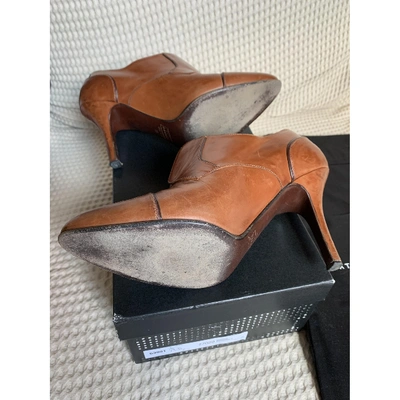Pre-owned Fratelli Rossetti Leather Ankle Boots In Camel