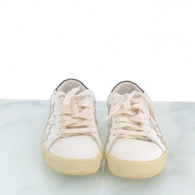 Pre-owned Saint Laurent Court White Leather Trainers