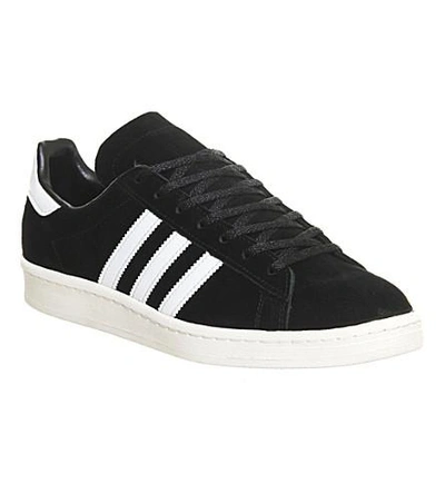 Shop Adidas Originals Campus 80s Suede Trainers In Core Black White