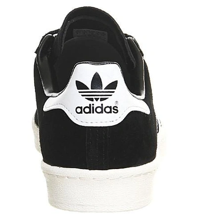 Shop Adidas Originals Campus 80s Suede Trainers In Core Black White