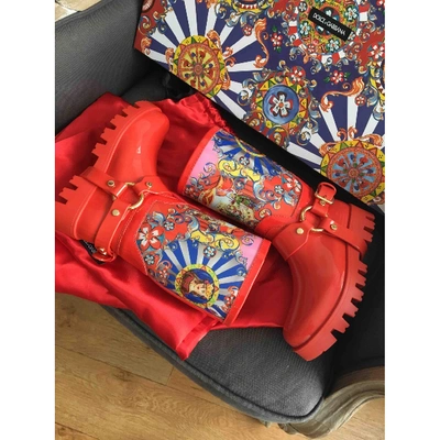 Pre-owned Dolce & Gabbana Wellington Boots In Red