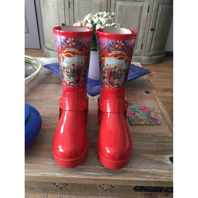 Pre-owned Dolce & Gabbana Wellington Boots In Red