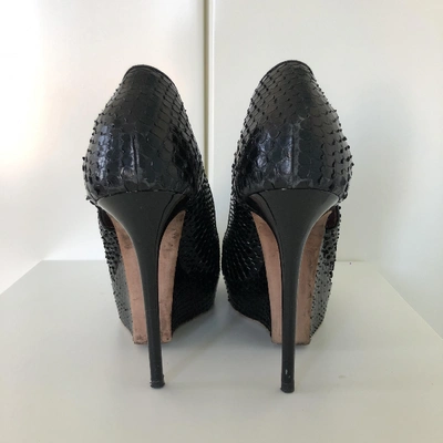 Pre-owned Nina Ricci Black Water Snake Heels