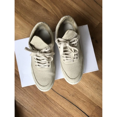 Pre-owned Filling Pieces Leather Trainers In Beige
