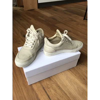 Pre-owned Filling Pieces Leather Trainers In Beige