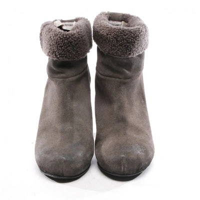 Pre-owned Humanoid Grey Fur Ankle Boots