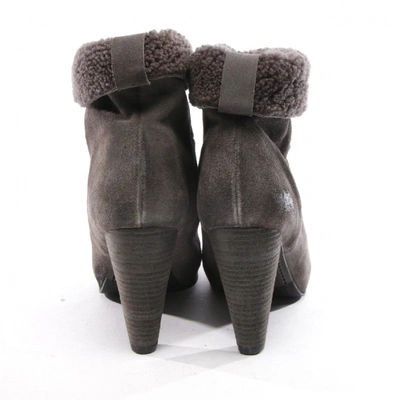 Pre-owned Humanoid Grey Fur Ankle Boots