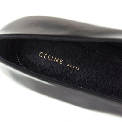 Pre-owned Celine Black Leather Ballet Flats