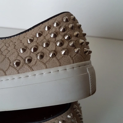 Pre-owned Sandro Leather Trainers In Beige