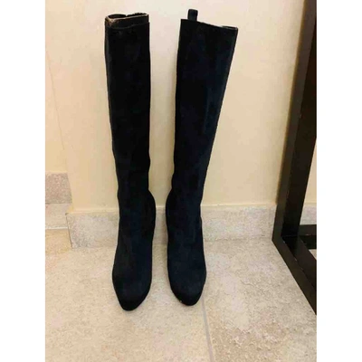 Pre-owned Saint Laurent Boots In Navy