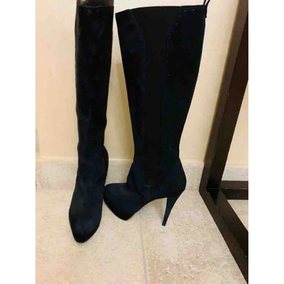 Pre-owned Saint Laurent Boots In Navy