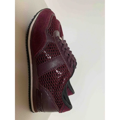 Pre-owned Dkny Trainers In Burgundy