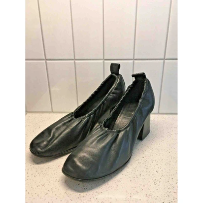 Pre-owned Celine Soft Ballerina Black Leather Heels