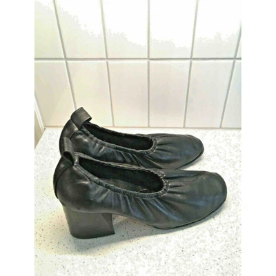 Pre-owned Celine Soft Ballerina Black Leather Heels