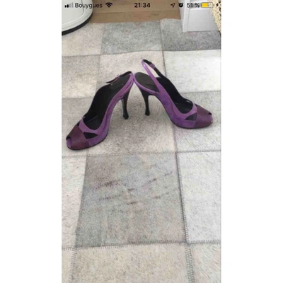 Pre-owned Balenciaga Leather Heels In Purple