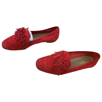 Pre-owned Aquazzura Flats In Red