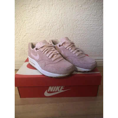 Pre-owned Nike Air Max 1 Pink Leather Trainers