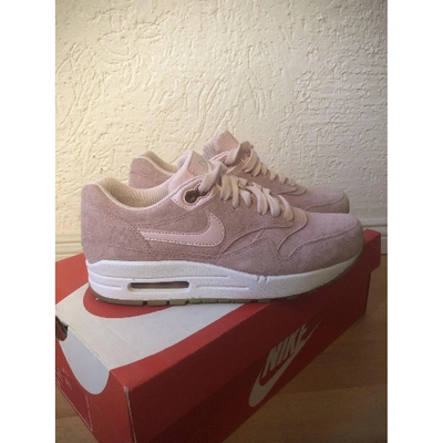 Pre-owned Nike Air Max 1 Pink Leather Trainers