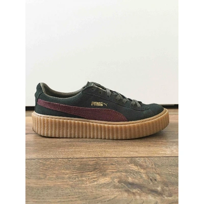 Pre-owned Fenty X Puma Green Leather Trainers