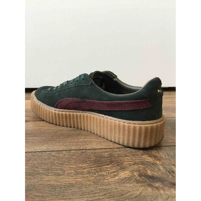 Pre-owned Fenty X Puma Green Leather Trainers