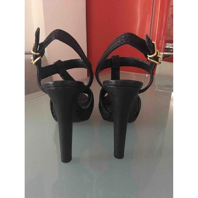 Pre-owned Miu Miu Leather Sandals In Black