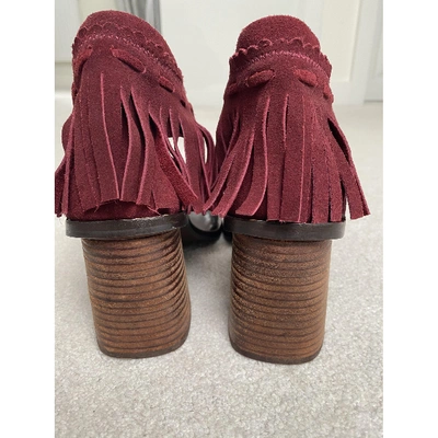 Pre-owned See By Chloé Leather Sandal In Burgundy