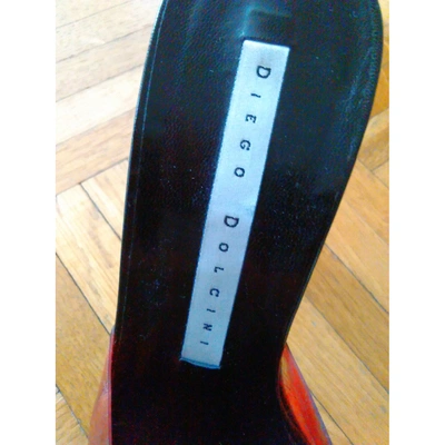 Pre-owned Diego Dolcini Tweed Sandals In Red