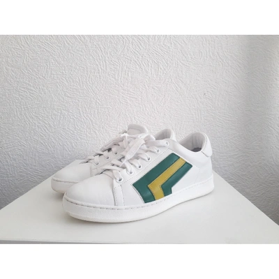 Pre-owned Valextra Leather Trainers In White