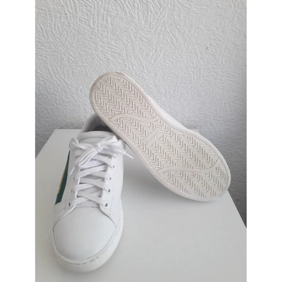 Pre-owned Valextra Leather Trainers In White