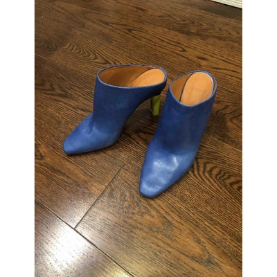 Pre-owned Vetements Leather Mules In Blue