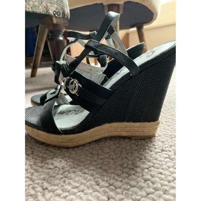 Pre-owned Sam Edelman Leather Sandal In Black