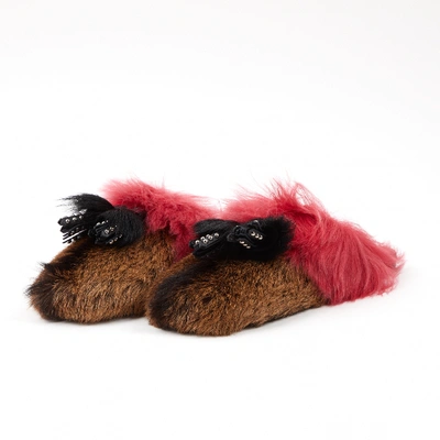 Pre-owned Prada Pink Fur Mules & Clogs