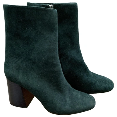 Pre-owned Topshop Leather Boots In Green