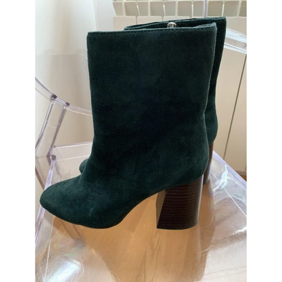 Pre-owned Topshop Leather Boots In Green