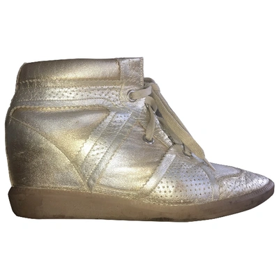 Pre-owned Isabel Marant Betty Gold Leather Trainers
