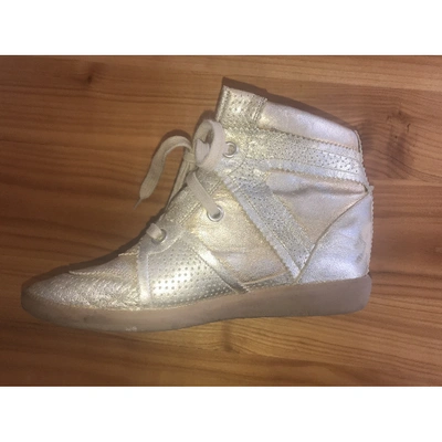 Pre-owned Isabel Marant Betty Gold Leather Trainers