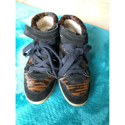 Pre-owned Isabel Marant Betty Leather Trainers In Multicolour